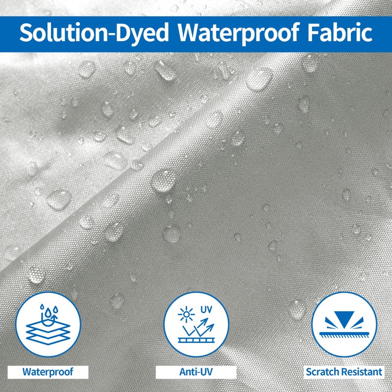 iCover غطاء قارب قابل للسحب iCOVER - 23'-24' غطاء تارس ثقيل مقاوم للماء مع حقيبة تخزين، يناسب القوارب على شكل V، صيد الأسماك والتزلج، أسلوب محترف، قوارب الصيد، قوارب الركض، حتى 23 قدم - 24 قدم طول و102 بوصة عرض - Image 3